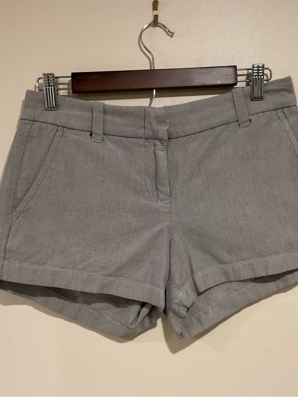 J. Crew Light Gray High-Rise Cotton Shorts
